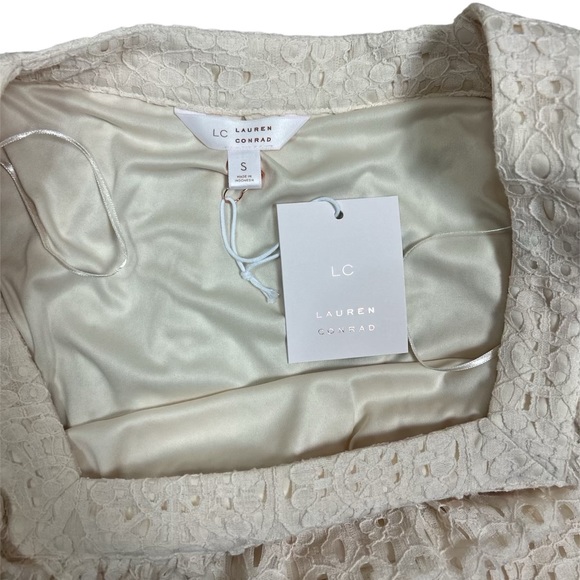 NWT Lauren Conrad Cream Eyelet Square Neck Top Size Small [213] - Picture 4 of 4